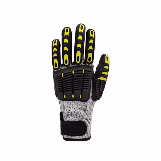 Cut and Impact Resistant TPR Sandy Nitrile Coated Anti Impact Anti-Vibration Protective Work Gloves